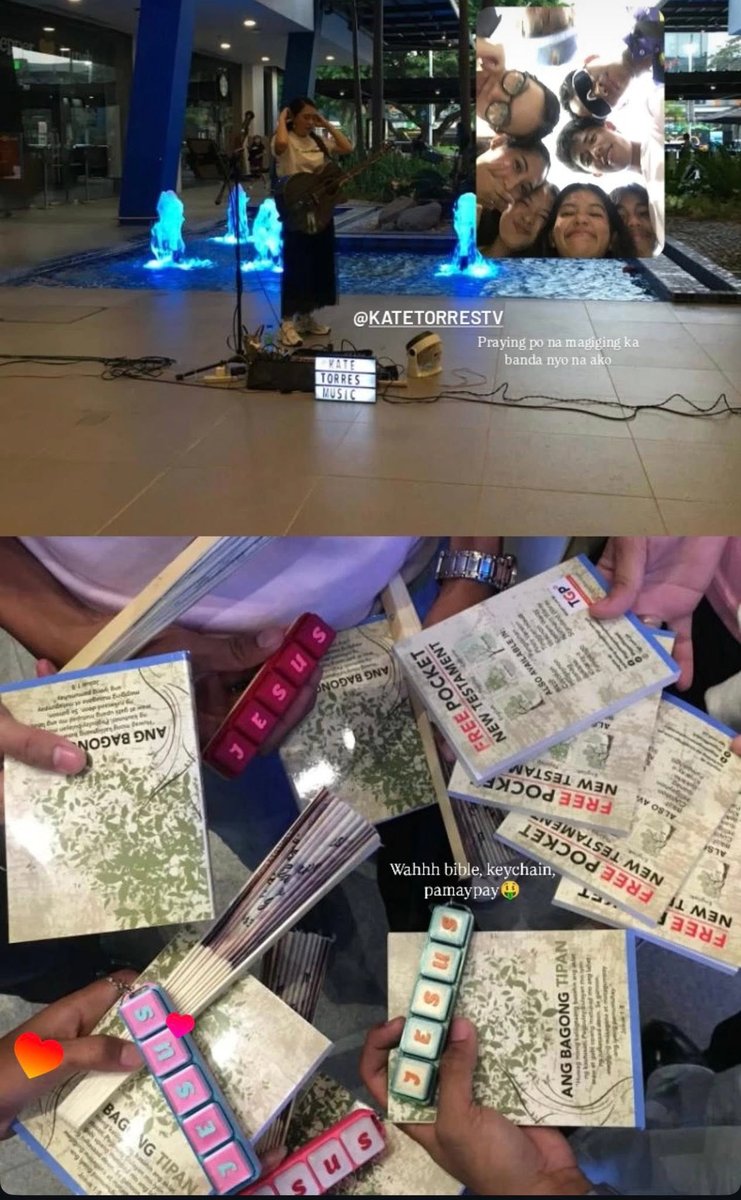 Free Bibles being handed out during Kate Torres&rsquo; busking ministry