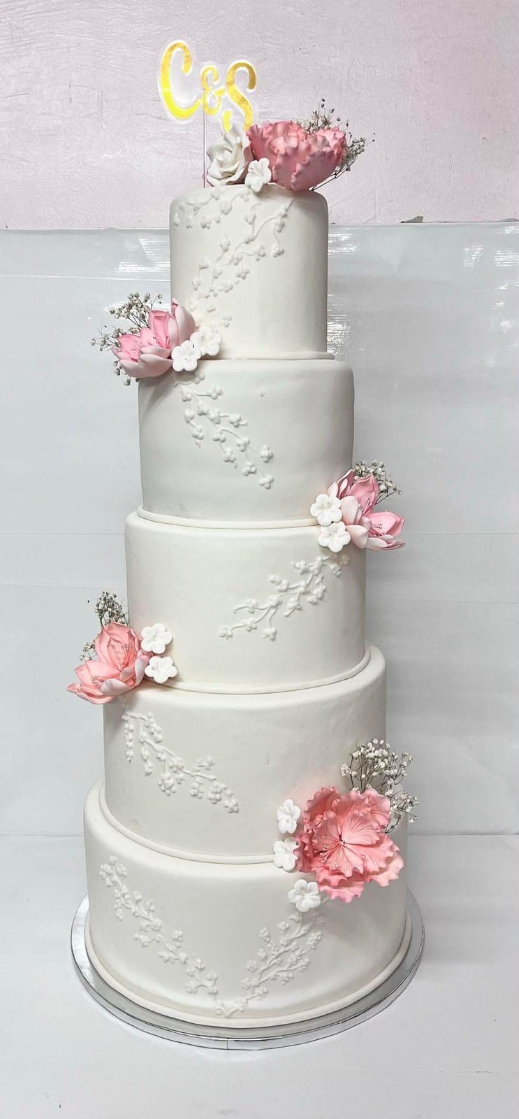 Kaye Sweets five-tier wedding cake